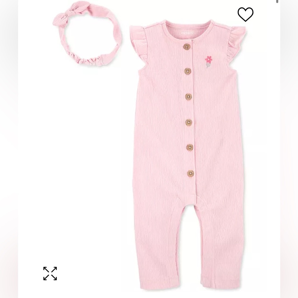 Baby Pink Knit Crinkle Jumpsuit
